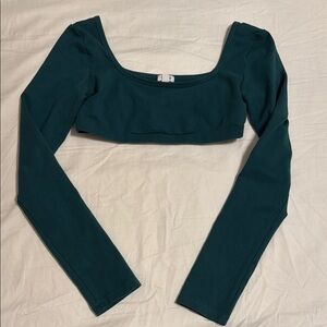 Teal Long Sleeve Crop Top GARGE